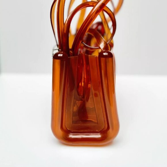 Melissa X Telfar Clear Brown small shopper PVC Tote cross body bad - Picture 7 of 8